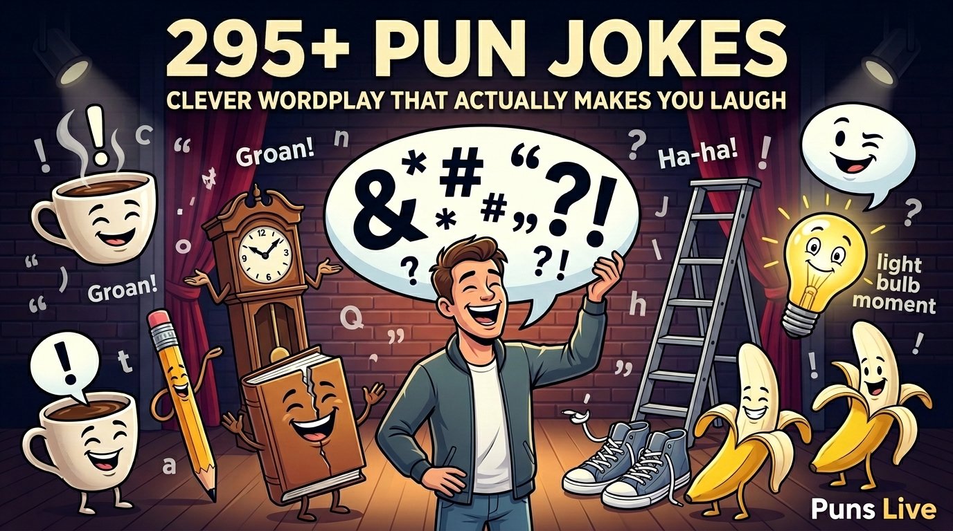 Pun Jokes: 295+ Best, Funny, Clever & Original Pun Jokes for Every Mood