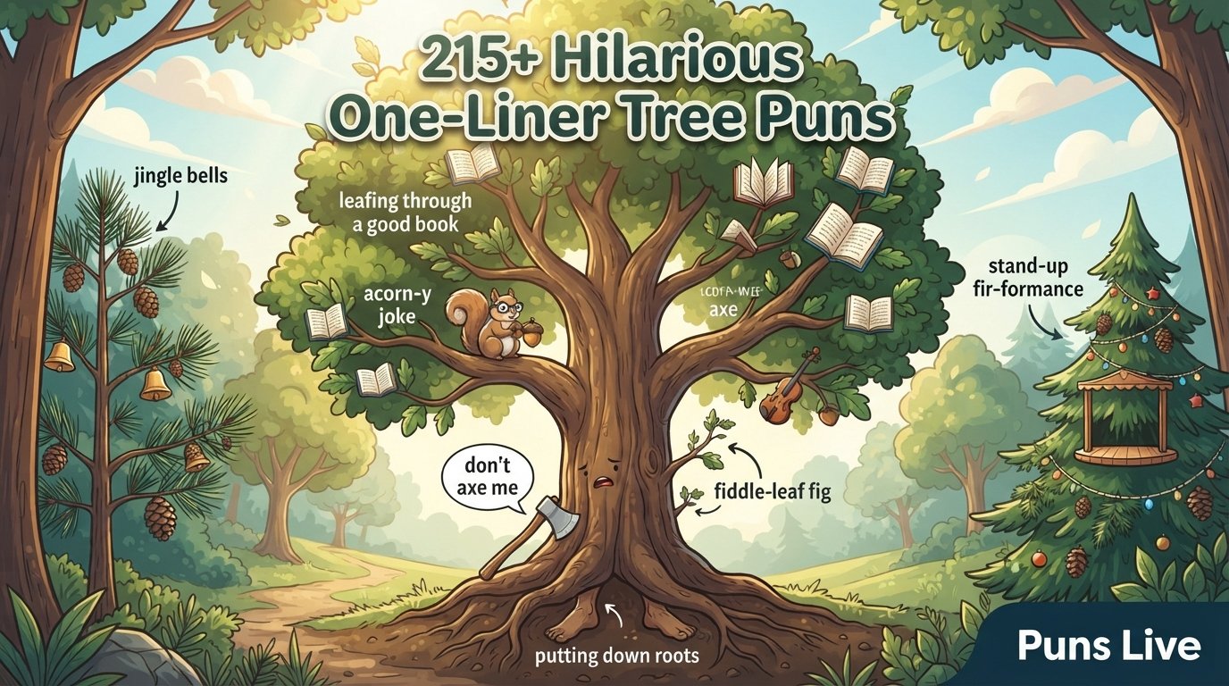 215+ Hilarious One-Liner Tree Puns That Are Rooted in Good Wordplay